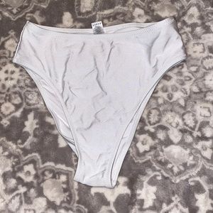 white high waisted bikini bottoms